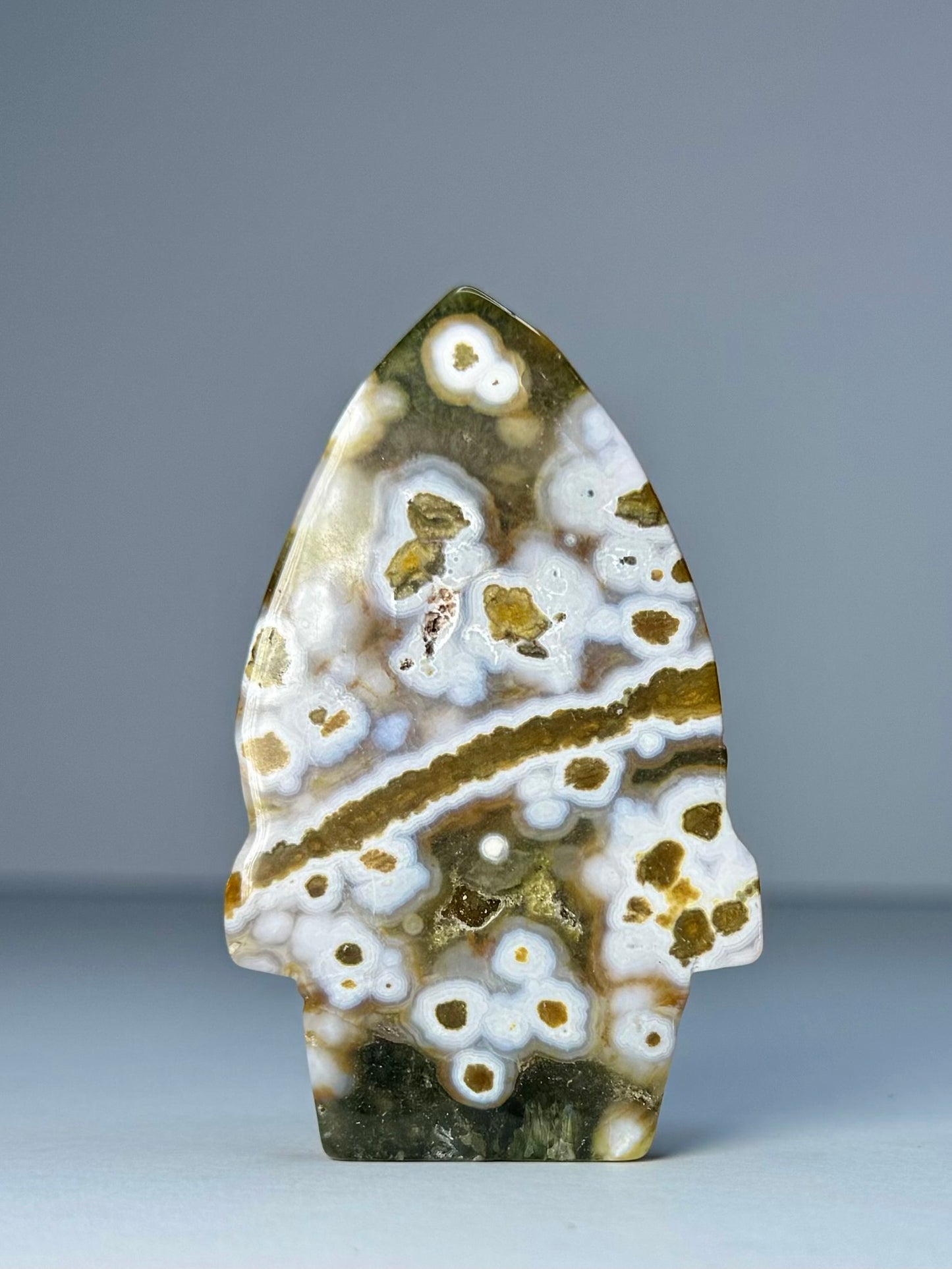 Orbicular Jasper Nature Skull - C