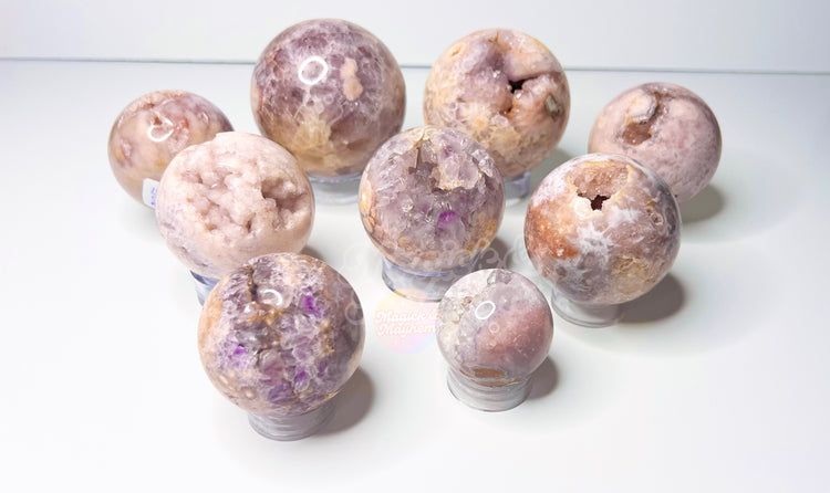 Pink Amethyst Flower Agate Spheres
