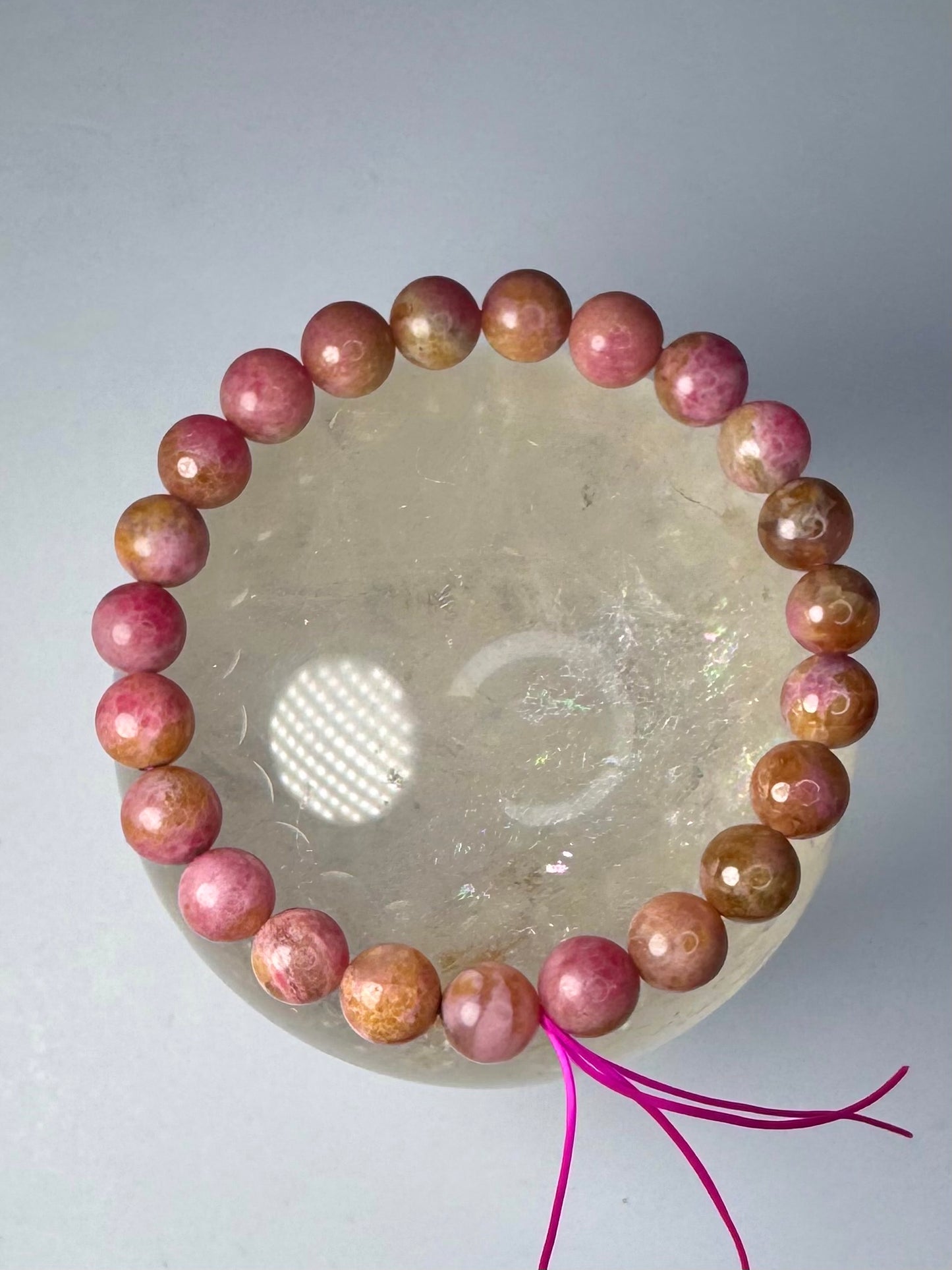 Icy Rhodonite & Golden Healer Bracelet