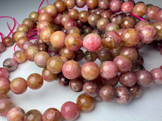 Icy Rhodonite & Golden Healer Bracelet