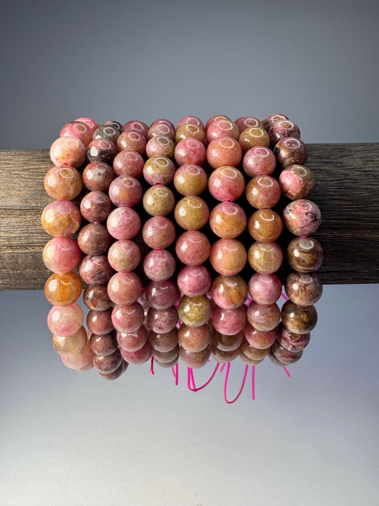Icy Rhodonite & Golden Healer Bracelet