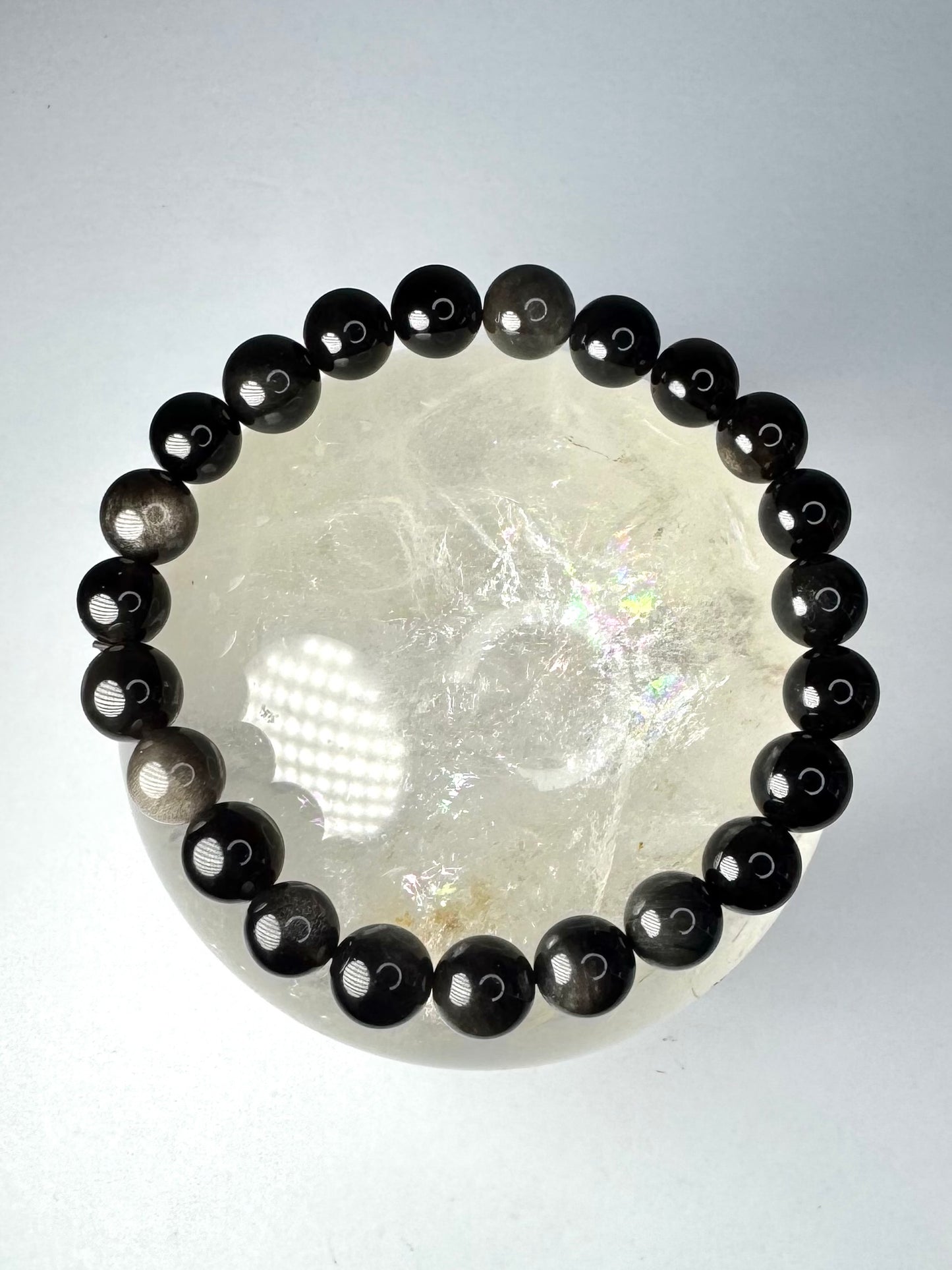 Silver Sheen Obsidian Bracelet