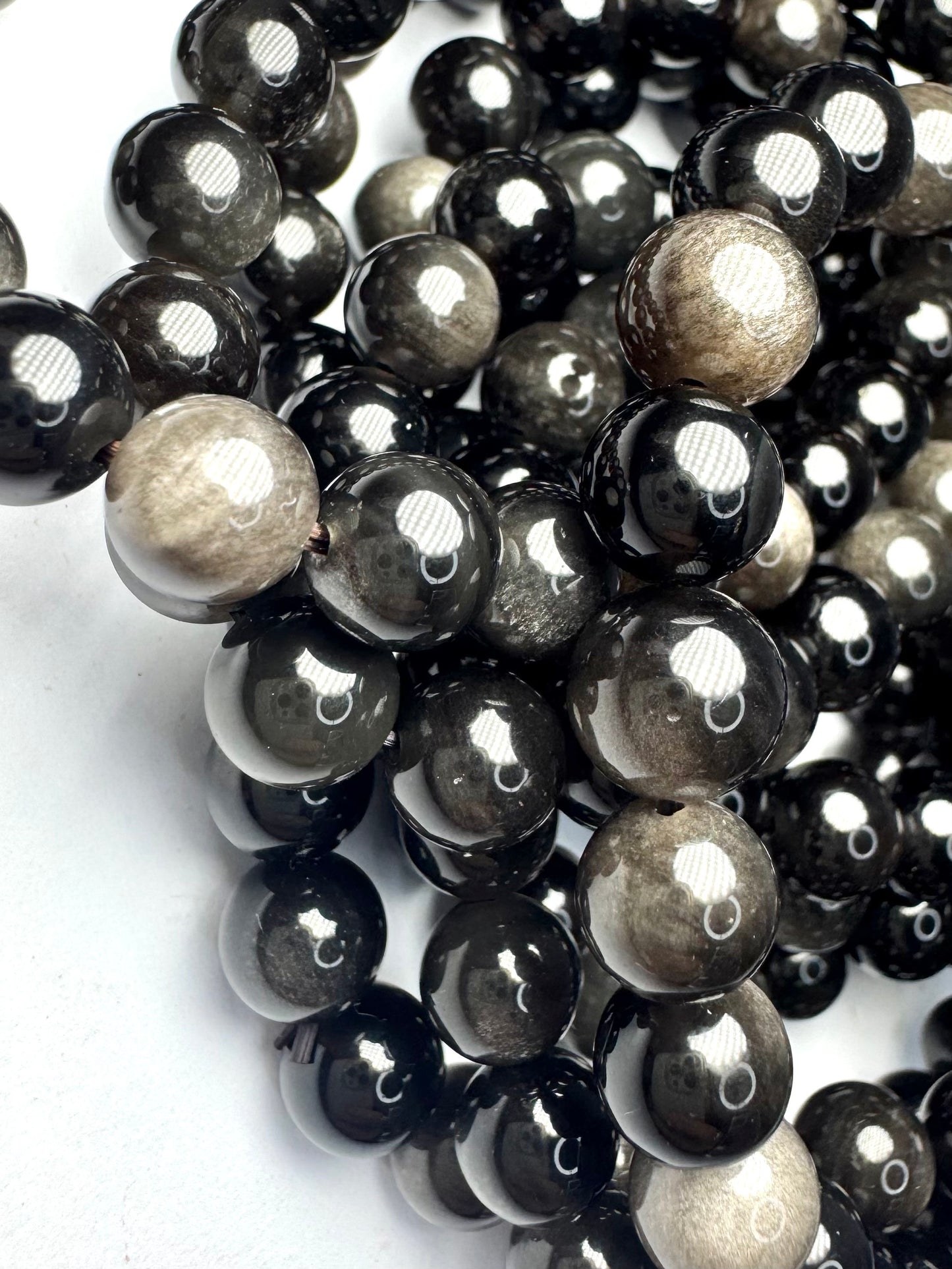 Silver Sheen Obsidian Bracelet