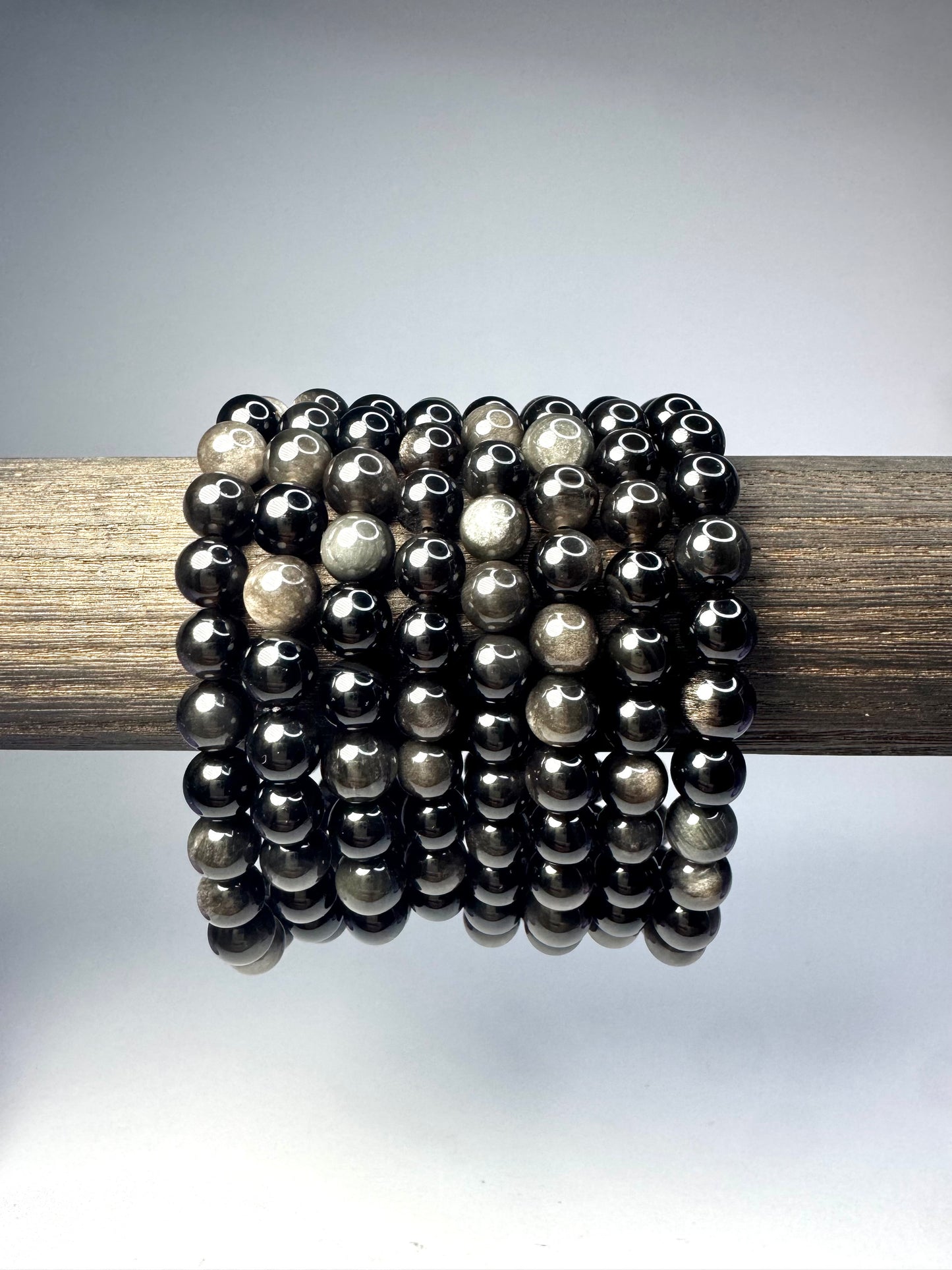 Silver Sheen Obsidian Bracelet