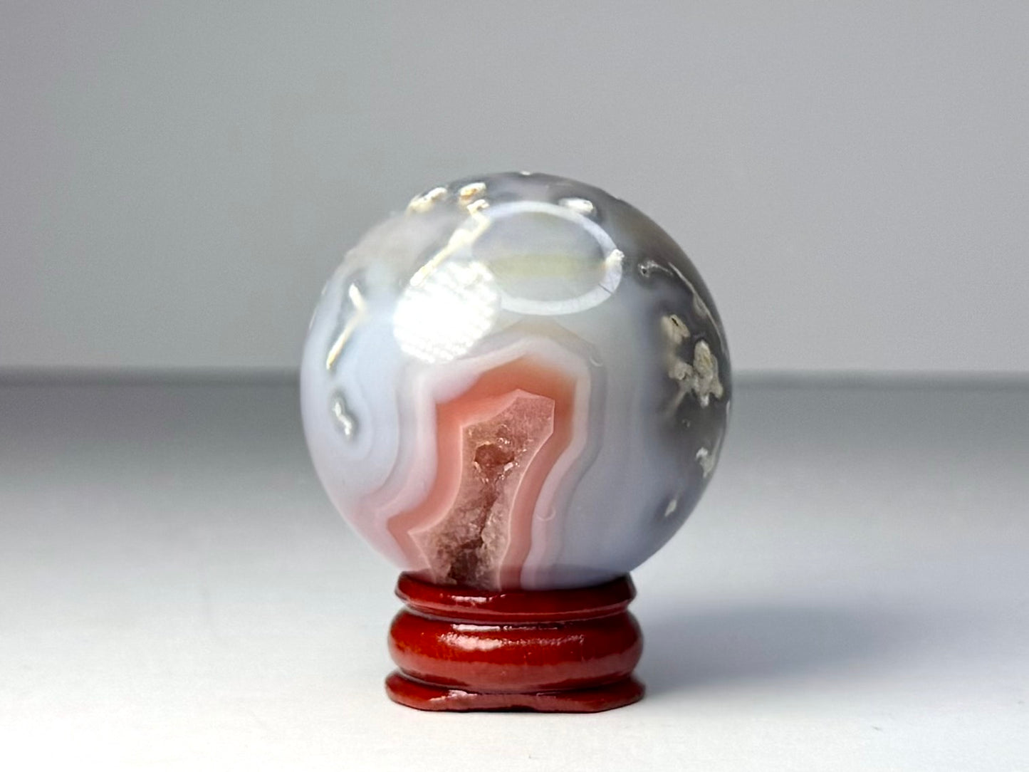 Mozambique Pink Agate Sphere - J