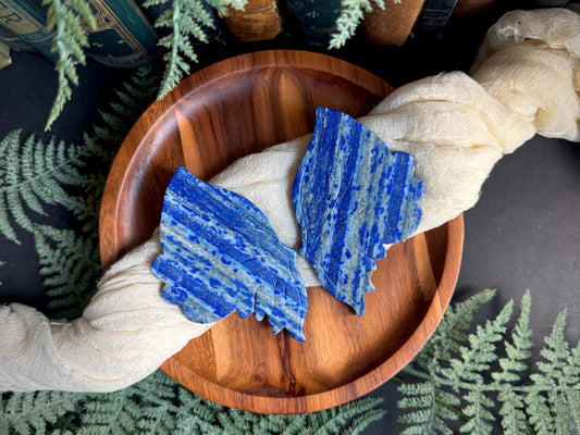 Lapis Lazuli Butterfly Wings on Gold Stand