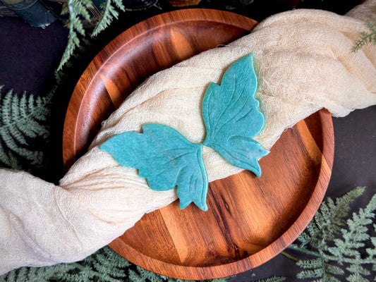 Amazonite Butterfly Wings on Gold Stand