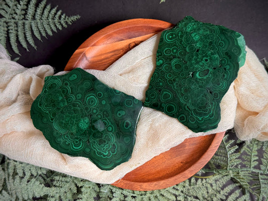 Malachite Butterfly Wings on Gold Stand