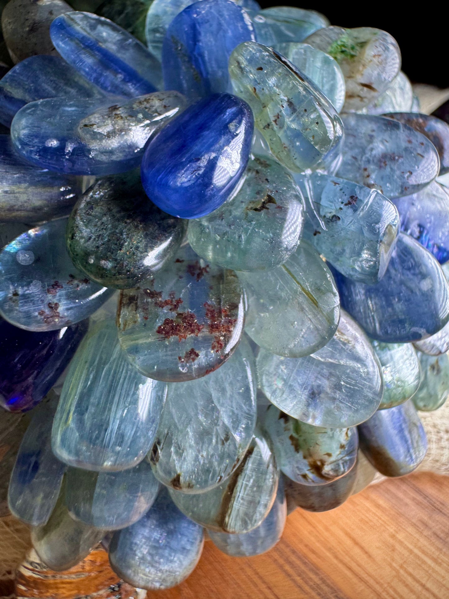 Blue Kyanite Chip Turtle Lamp