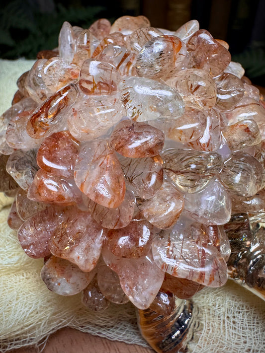Copper Rutile Chip Turtle Lamp