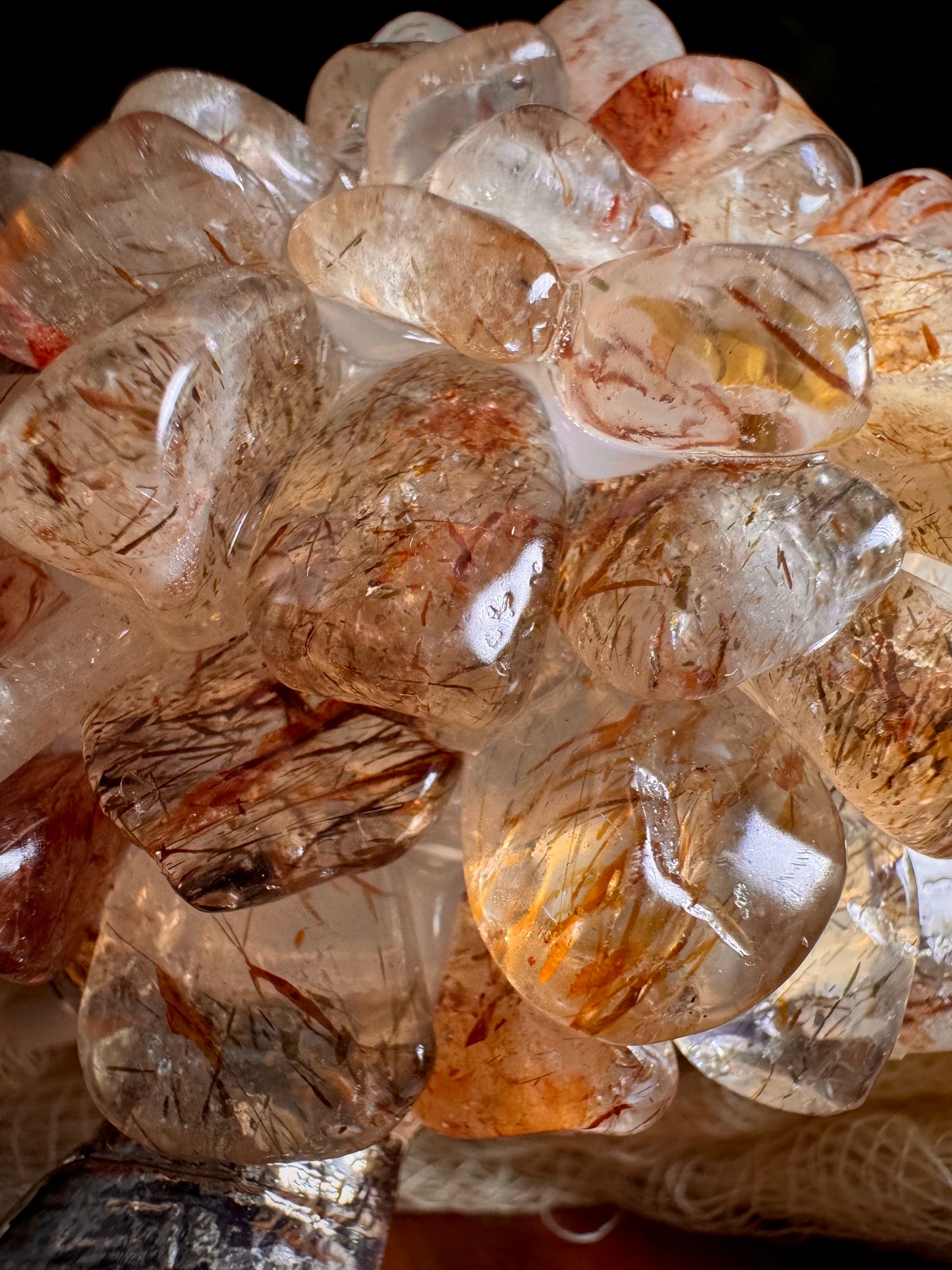 Copper & Golden Rutile Chip Turtle Lamp