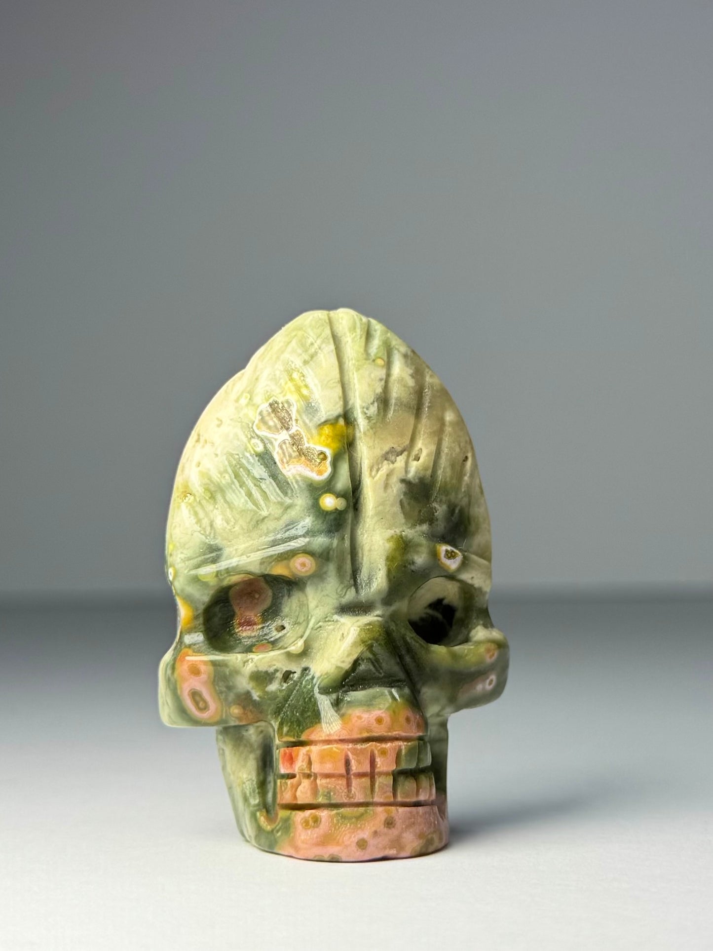 Orbicular Jasper Nature Skull - A