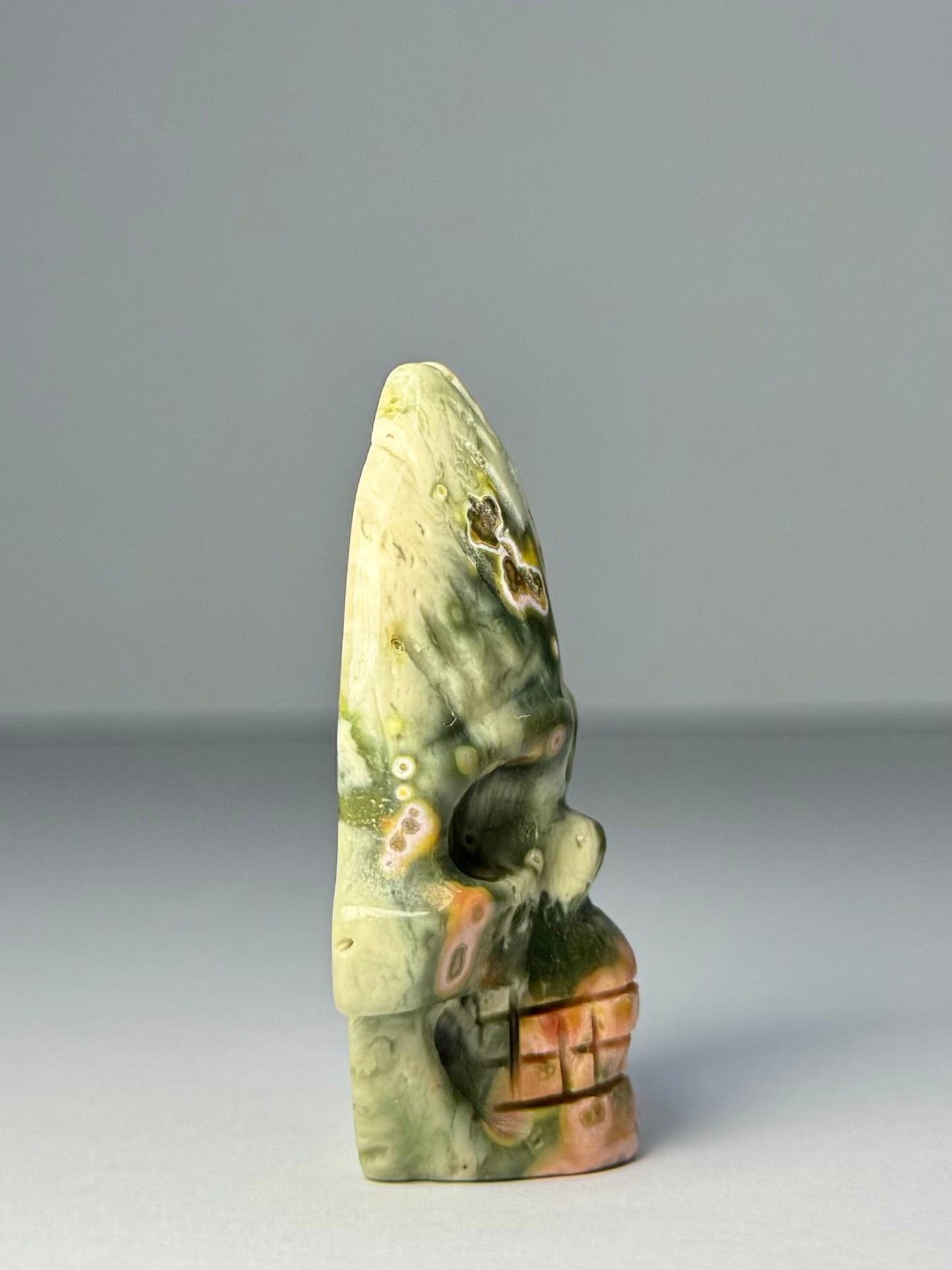 Orbicular Jasper Nature Skull - A
