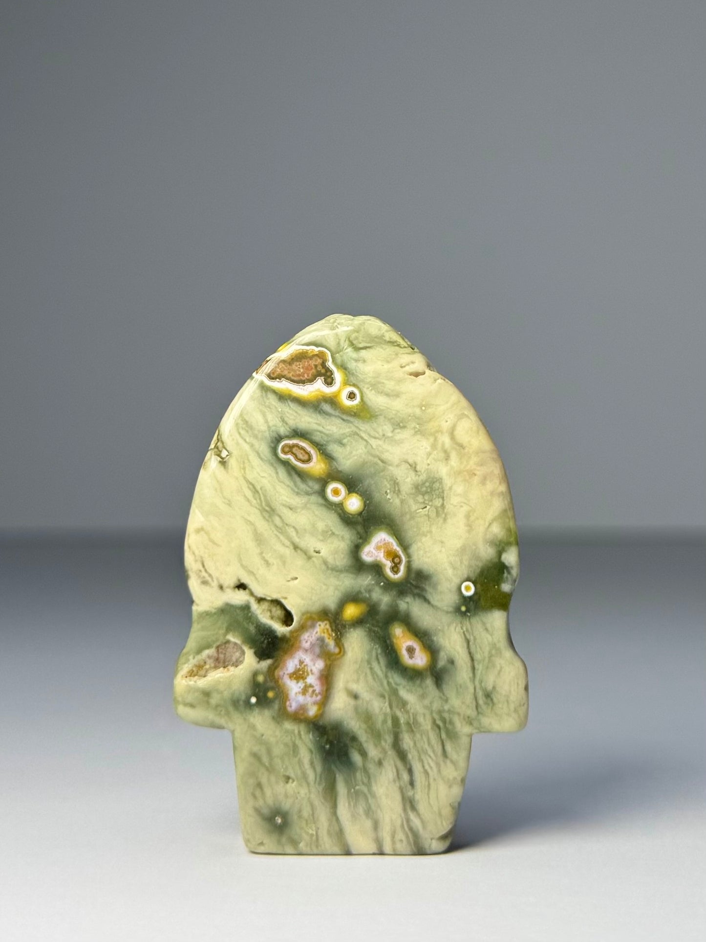 Orbicular Jasper Nature Skull - A