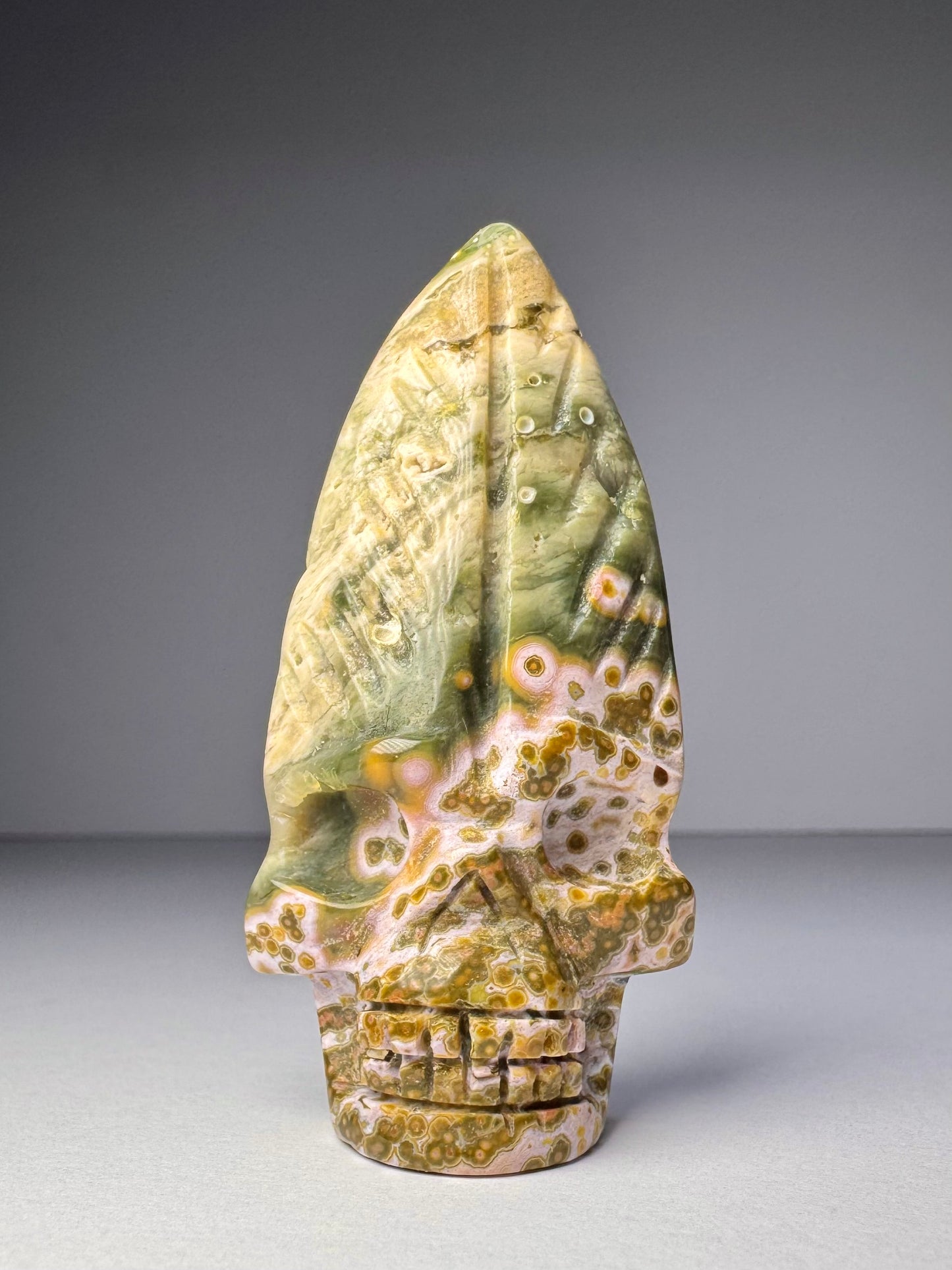 Orbicular Jasper Nature Skull - B