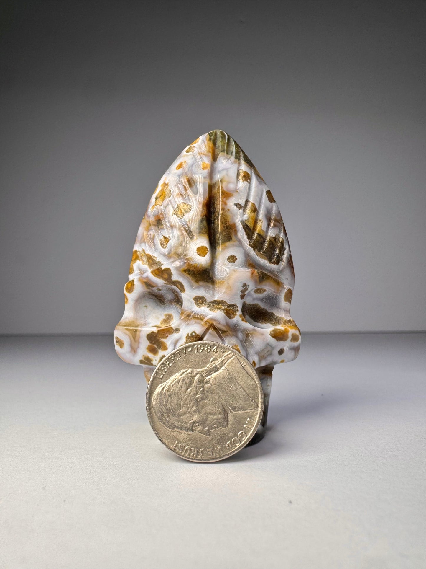 Orbicular Jasper Nature Skull - C