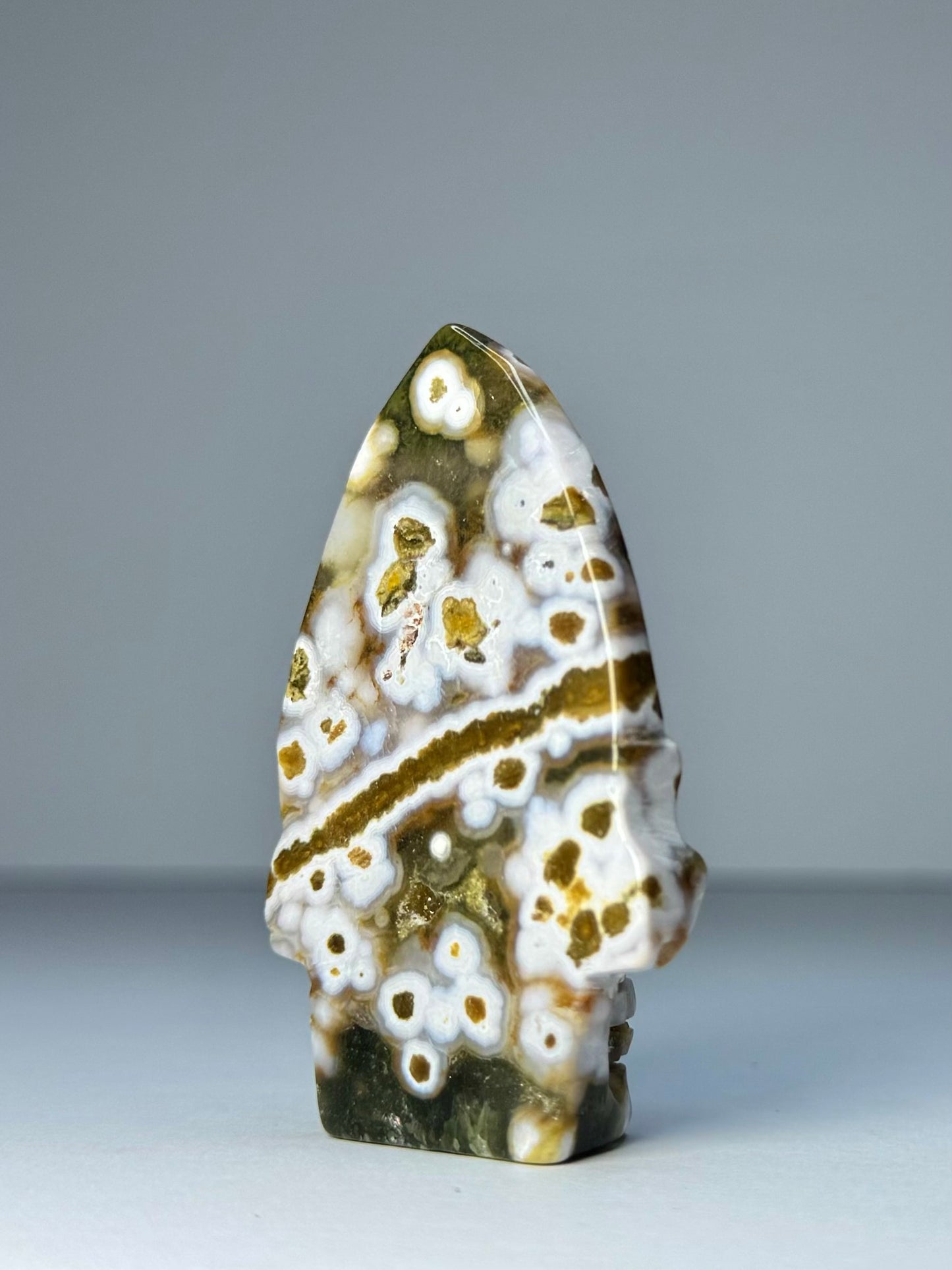 Orbicular Jasper Nature Skull - C