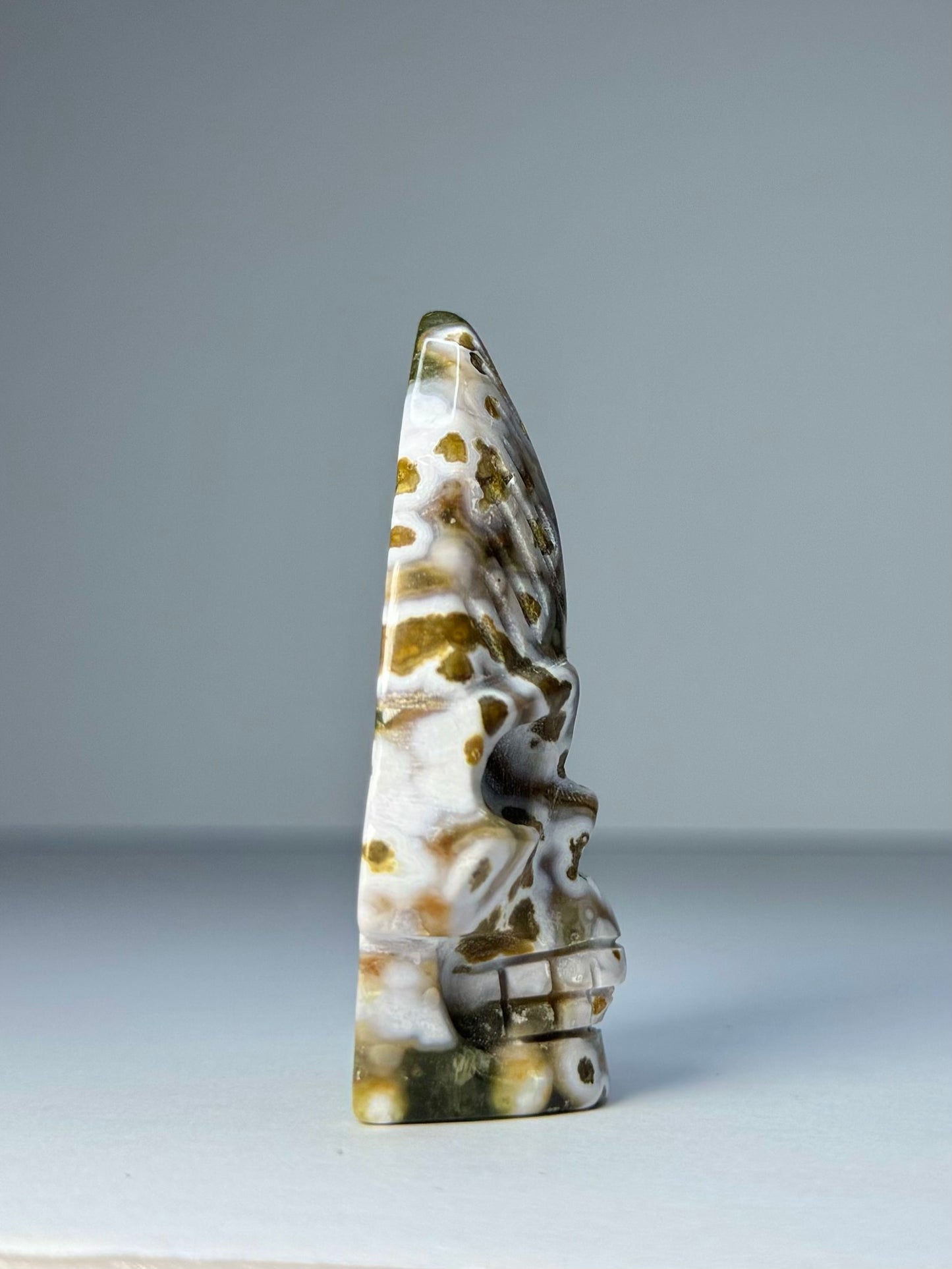 Orbicular Jasper Nature Skull - C
