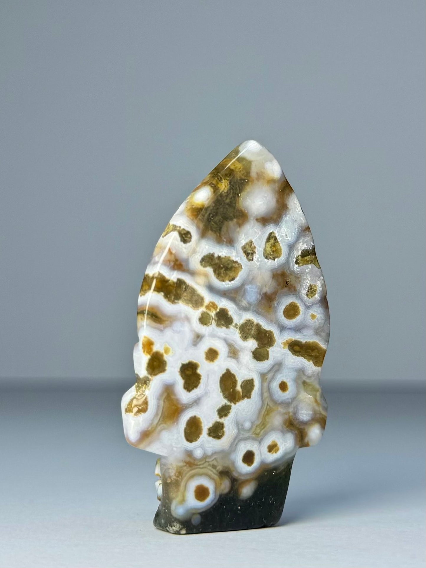 Orbicular Jasper Nature Skull - D