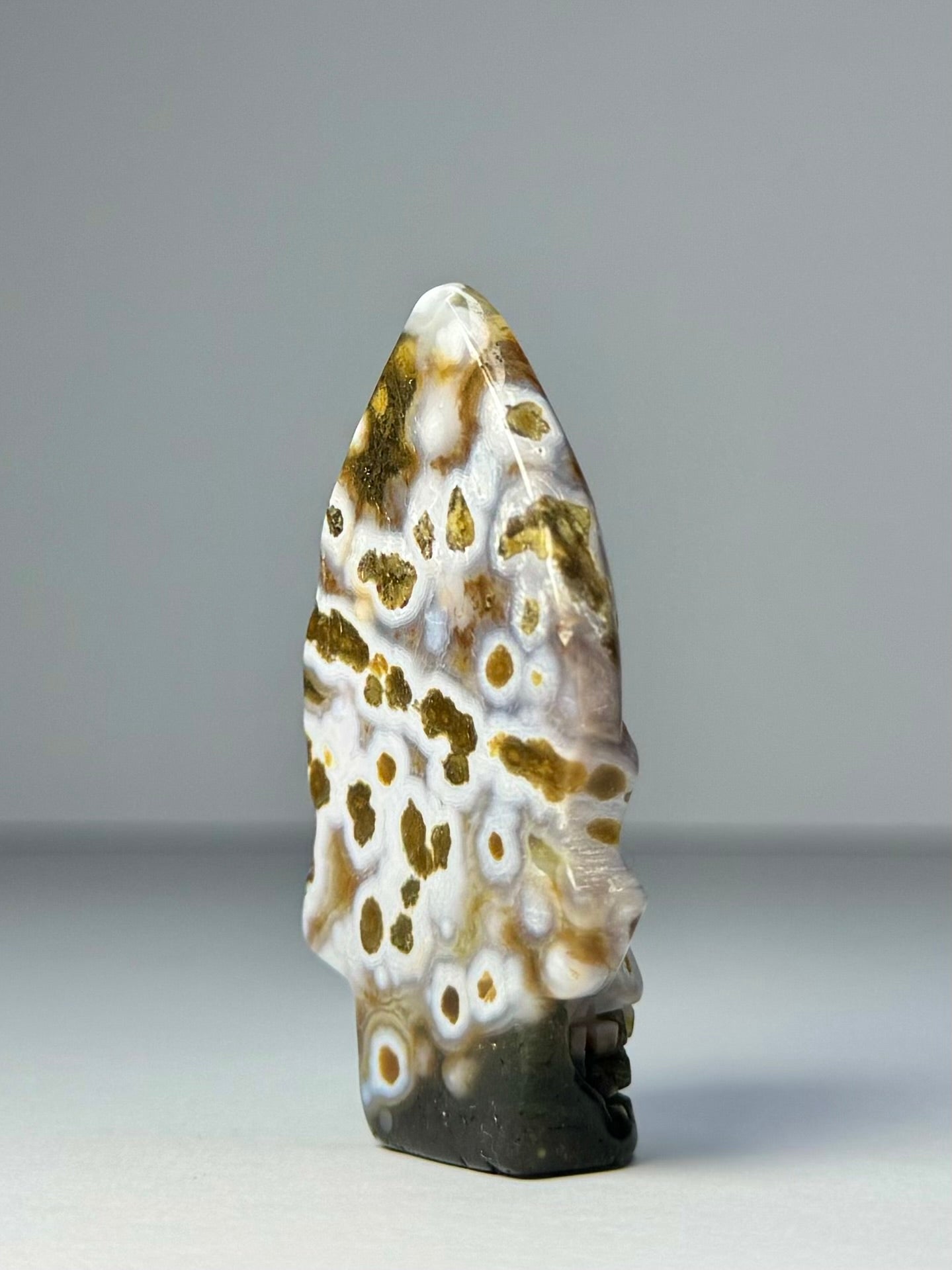 Orbicular Jasper Nature Skull - D