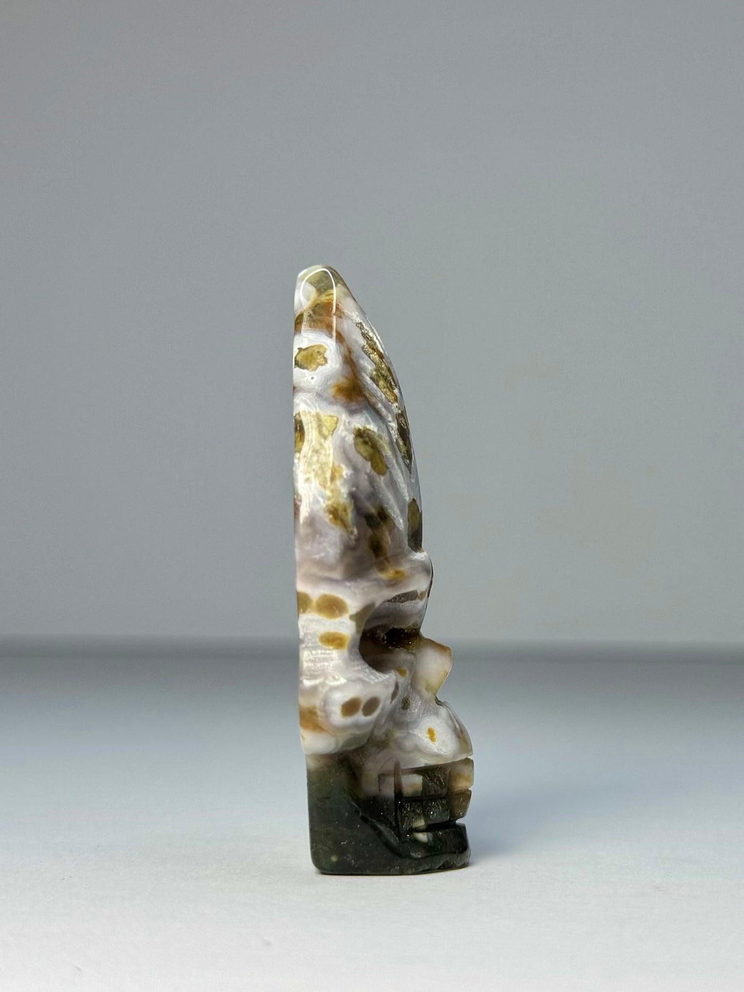 Orbicular Jasper Nature Skull - D