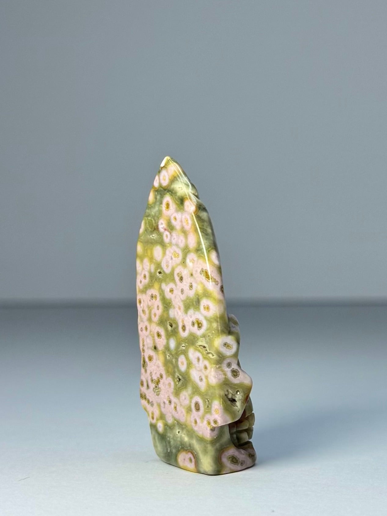 Orbicular Jasper Nature Skull - E